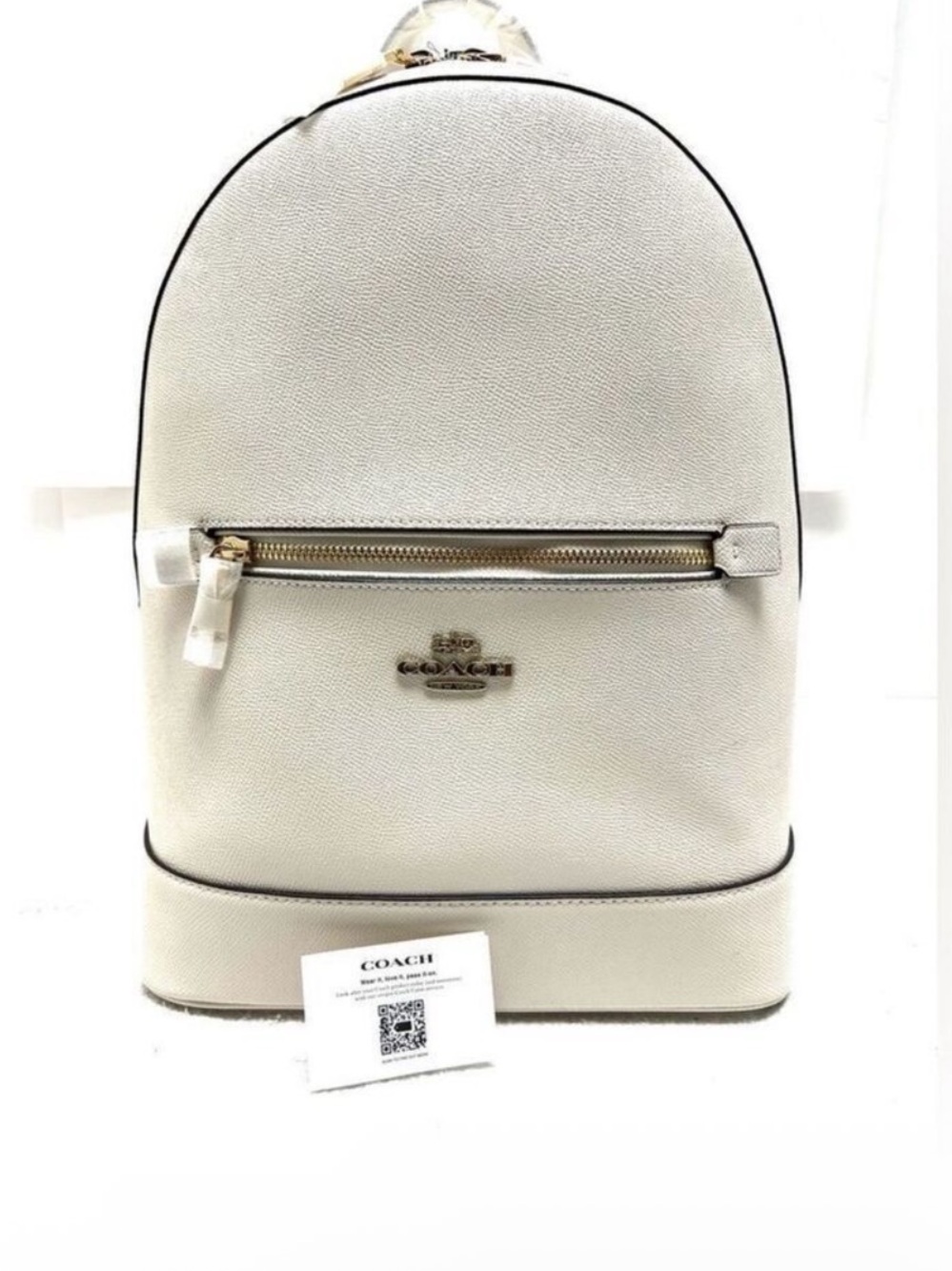 Coach Kenley Chalk White Pebbled Leather Mini Backpack